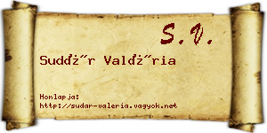 Sudár Valéria névjegykártya
